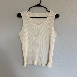 Ralph Lauren Polo Jean Co. Vintage Cream Ribbed Stretch Tank Sleeveless Top